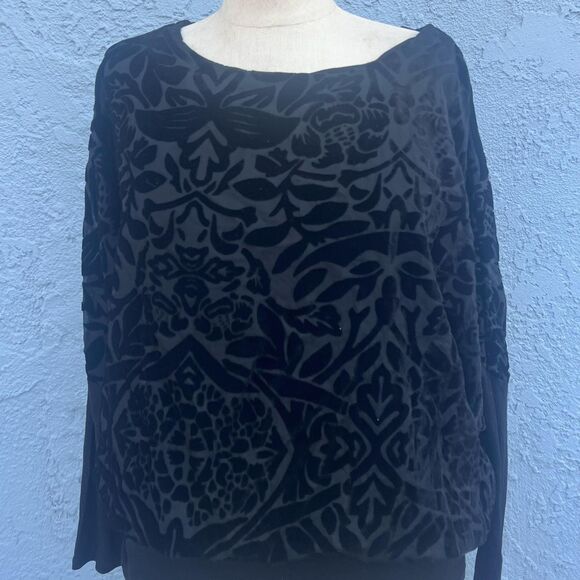 Velvet Burnout Blouse in Medium Womens Whimsygoth Gothic - Picture 4 of 9